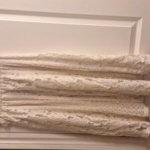 Adiva Ivory Textured A Line Skirt Elastic Waist Fits Small - Medium